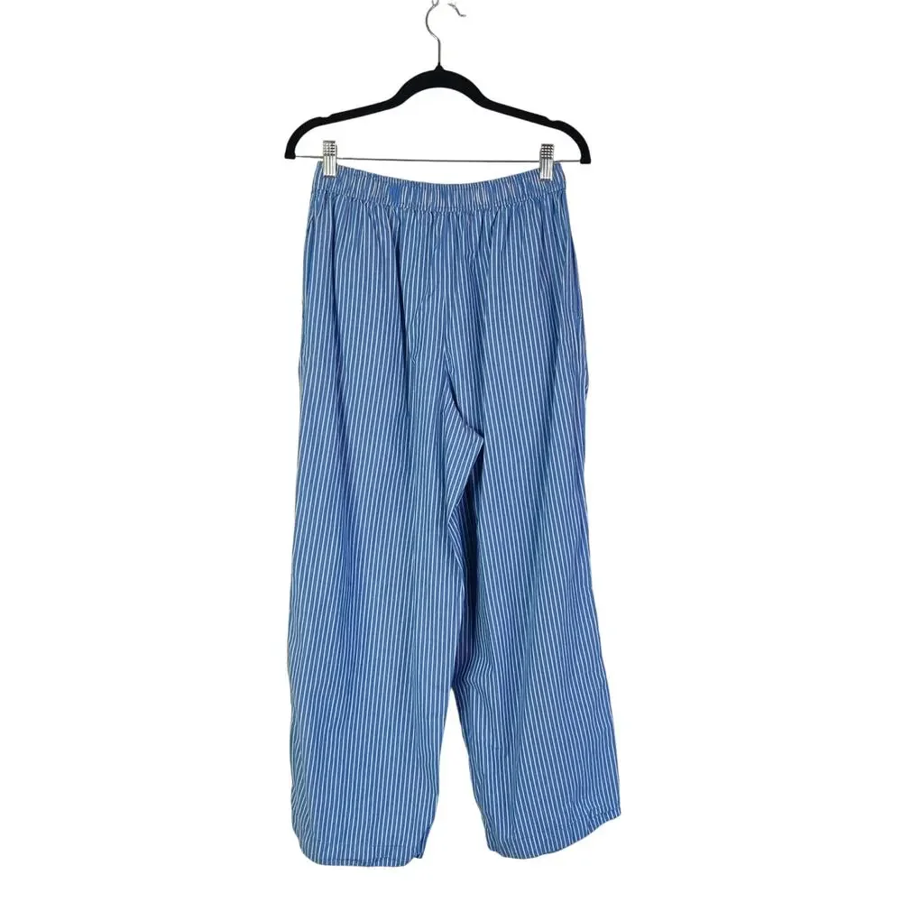 Anthropologie Boxer Pajama Style Pants Blue Stripe Medium Preppy Loungewear